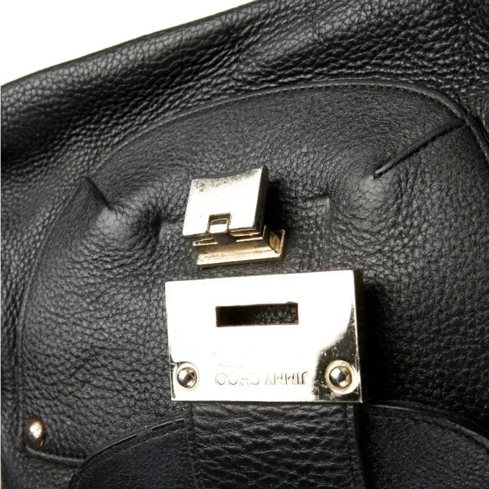 Jimmy Choo black leather hobo handbag